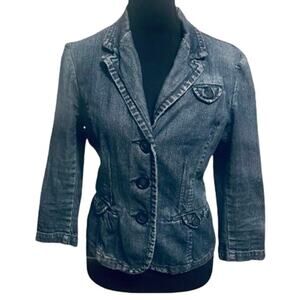 American Eagle Outfitters Stretch Denim Jean Jacket   - Blazer Style - MEDIUM